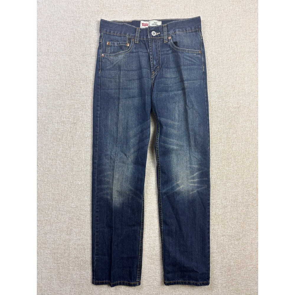 Levis 514 Straight Leg Boys Jeans Size 16 Regular Dark Wash Denim 28x28